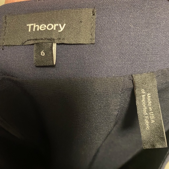 THEORY navy straight skirt with stretch, size 6 - Picture 3 of 4